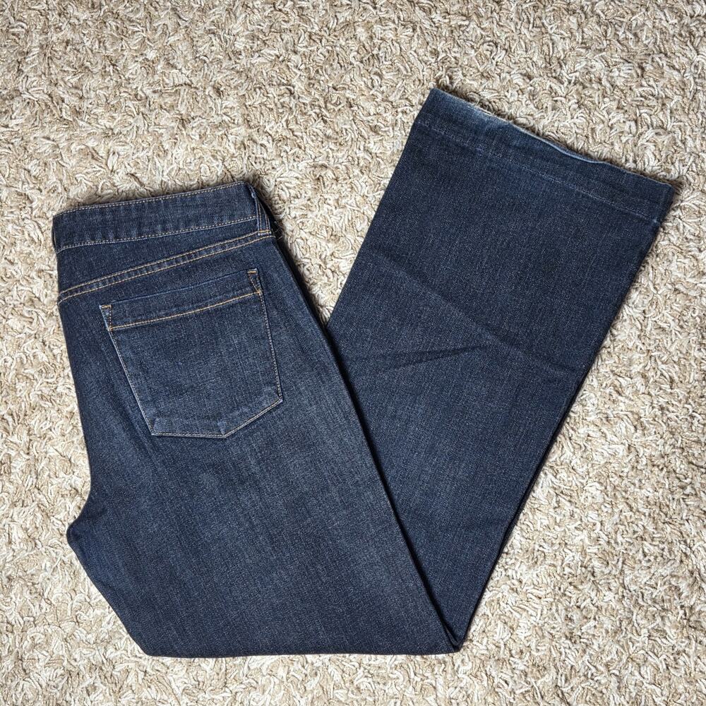 J Crew Wide Leg Blue Jeans Womens Size 12 Syl#91390 USA 34 X 30 Y2K Style Dark